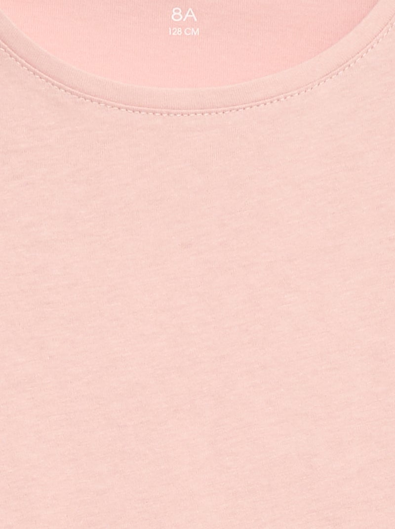Effen T-shirt met aangerimpelde schouders ROSE - Kiabi