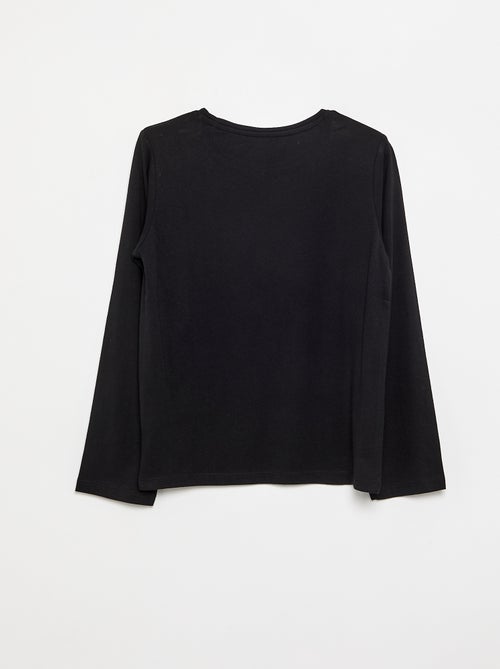 Effen T-shirt met aangerimpelde schouders - Kiabi