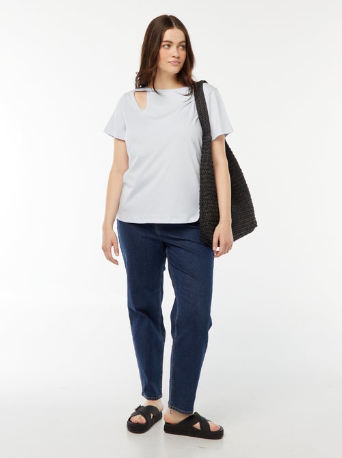 Effen T-shirt met ajoursplit en gedraaid effect - Kiabi