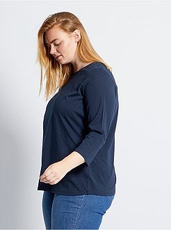 Effen T-shirt met boothals - Kiabi