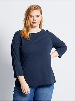 Effen T-shirt met boothals - Kiabi