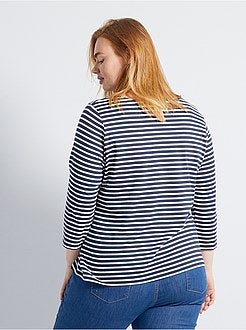 Effen T-shirt met boothals - Kiabi