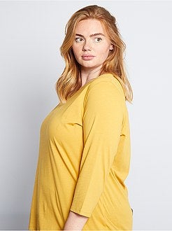 Effen T-shirt met boothals - Kiabi