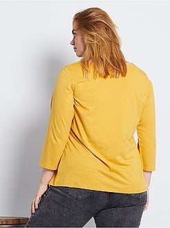 Effen T-shirt met boothals - Kiabi