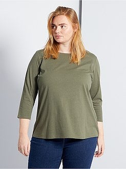 Effen T-shirt met boothals - Kiabi