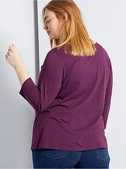 Effen T-shirt met boothals - Kiabi