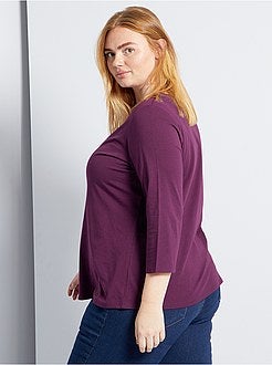 Effen T-shirt met boothals - Kiabi