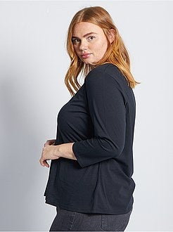 Effen T-shirt met boothals - Kiabi