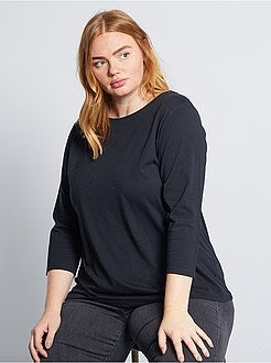 Effen T-shirt met boothals - Kiabi