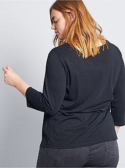 Effen T-shirt met boothals - Kiabi