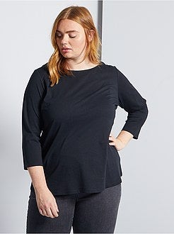 Effen T-shirt met boothals - Kiabi