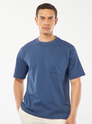 Effen T-shirt met borstzak