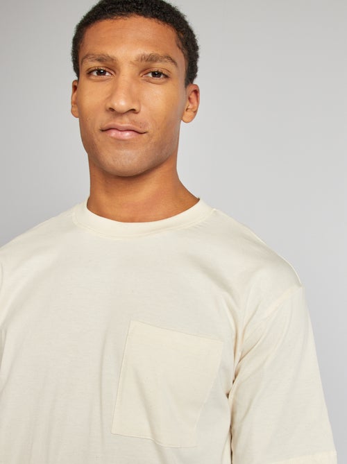 Effen T-shirt met borstzak - Kiabi
