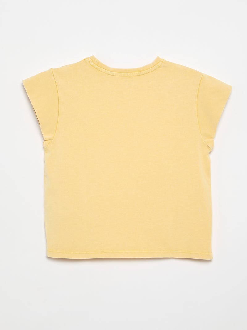 Effen T-shirt met extra korte mouwen Geel - Kiabi
