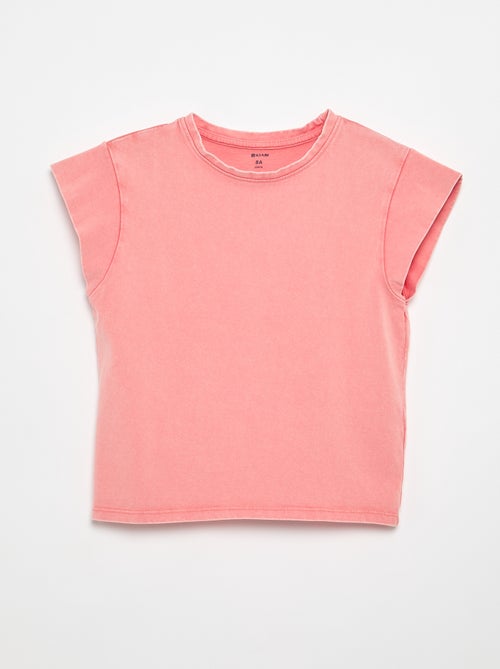 Effen T-shirt met extra korte mouwen - Kiabi