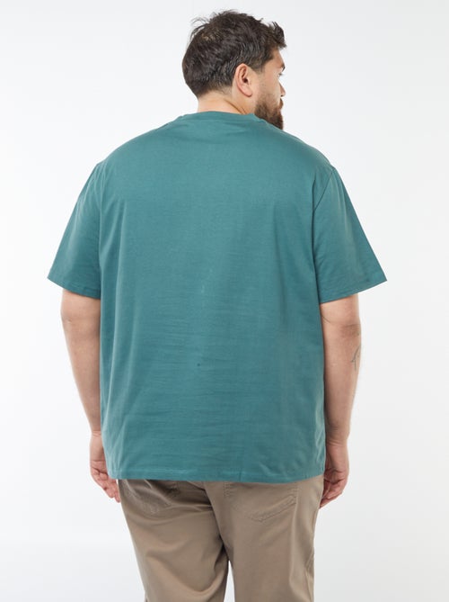 Effen T-shirt met korte mouw en borstzakje - Kiabi