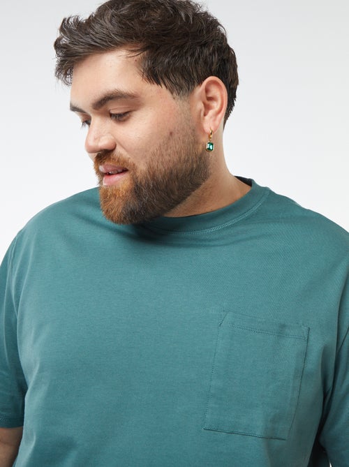 Effen T-shirt met korte mouw en borstzakje - Kiabi