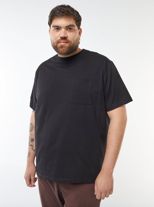 Effen T-shirt met korte mouw en borstzakje - Kiabi