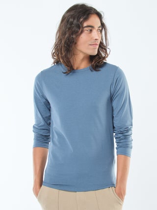 Effen T-shirt met korte mouw en ronde hals