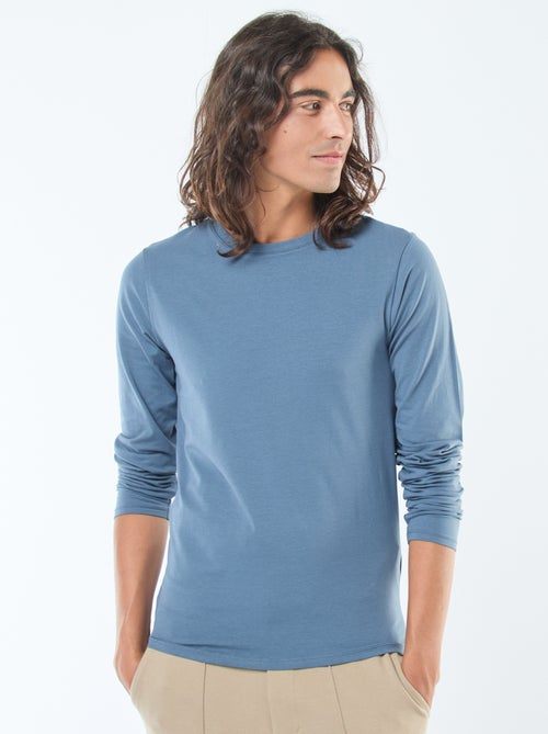 Effen T-shirt met korte mouw en ronde hals - Kiabi