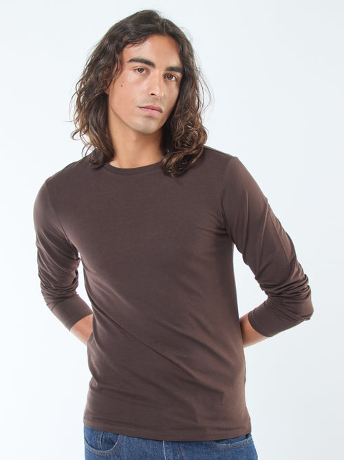 Effen T-shirt met korte mouw en ronde hals - Kiabi