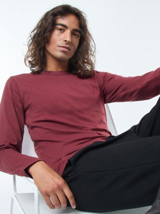 Effen T-shirt met korte mouw en ronde hals