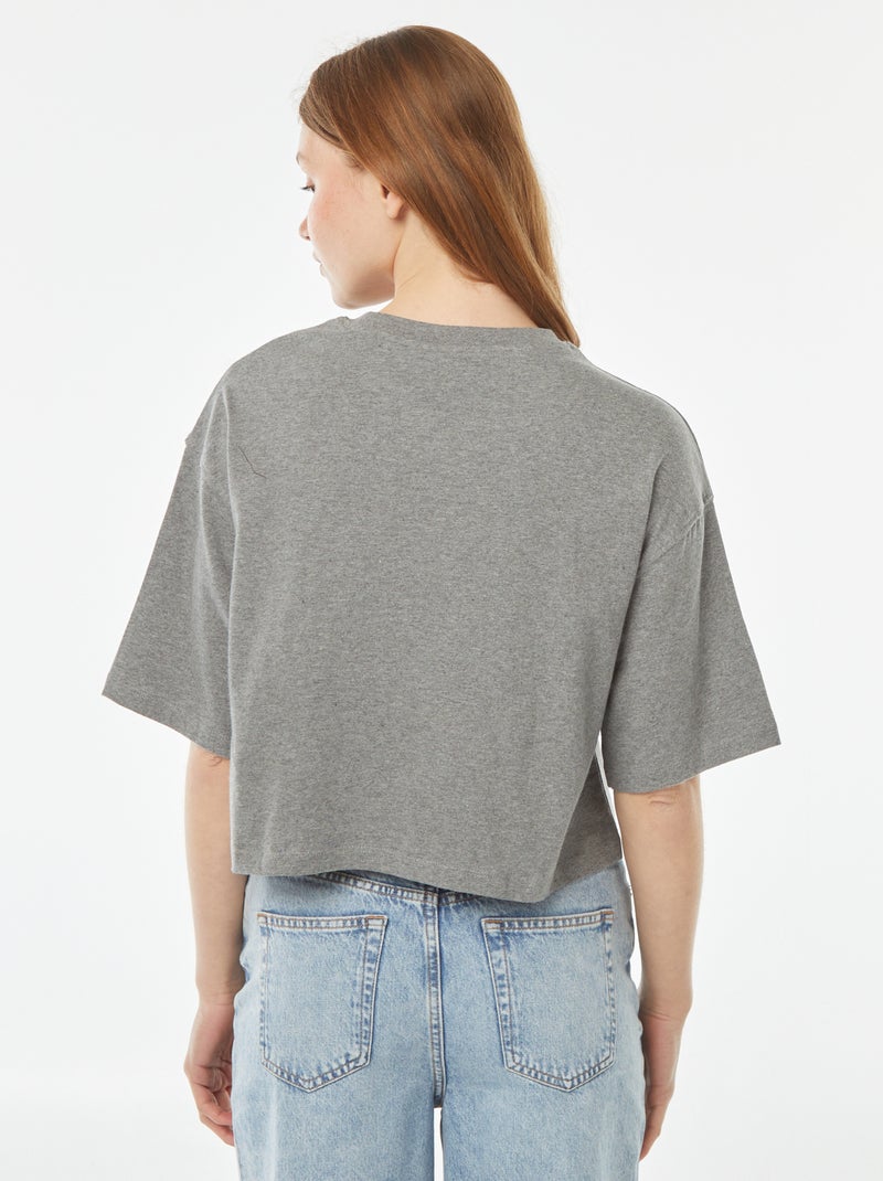 Effen T-shirt met korte mouw Grijs - Kiabi