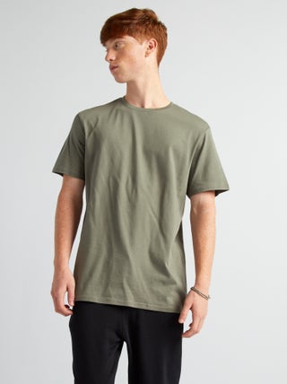 Effen T-shirt met korte mouw