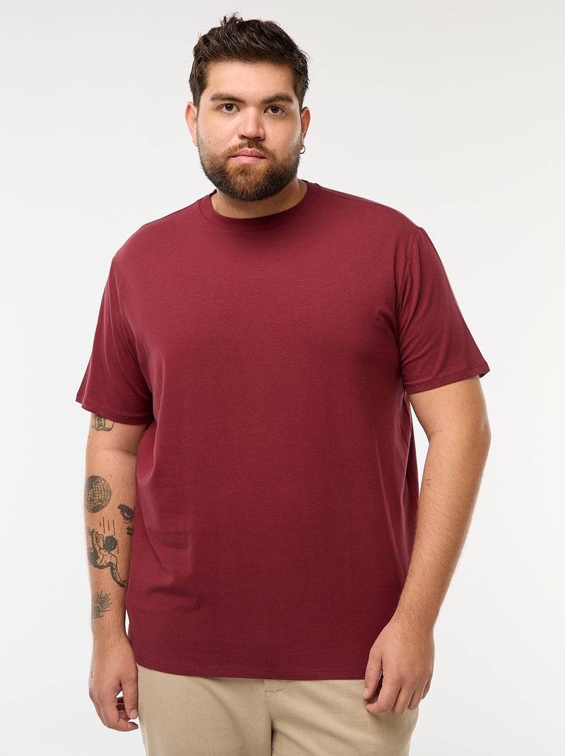 Effen T-shirt met korte mouw Rood - Kiabi