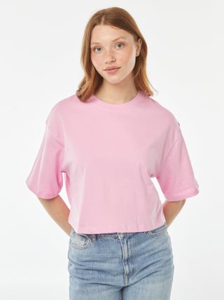 Effen T-shirt met korte mouw