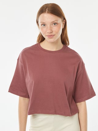 Effen T-shirt met korte mouw
