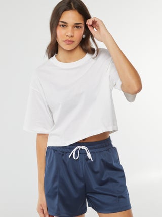 Effen T-shirt met korte mouw