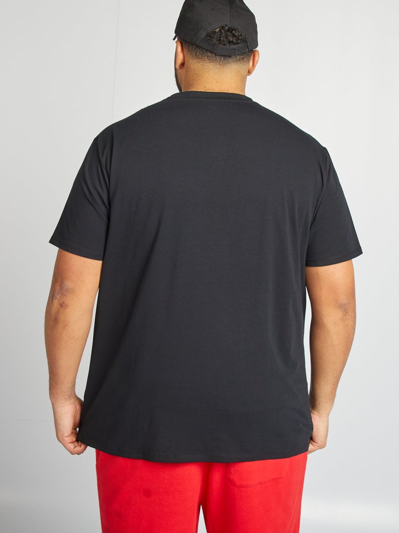 Effen T-shirt met korte mouw zwart - Kiabi
