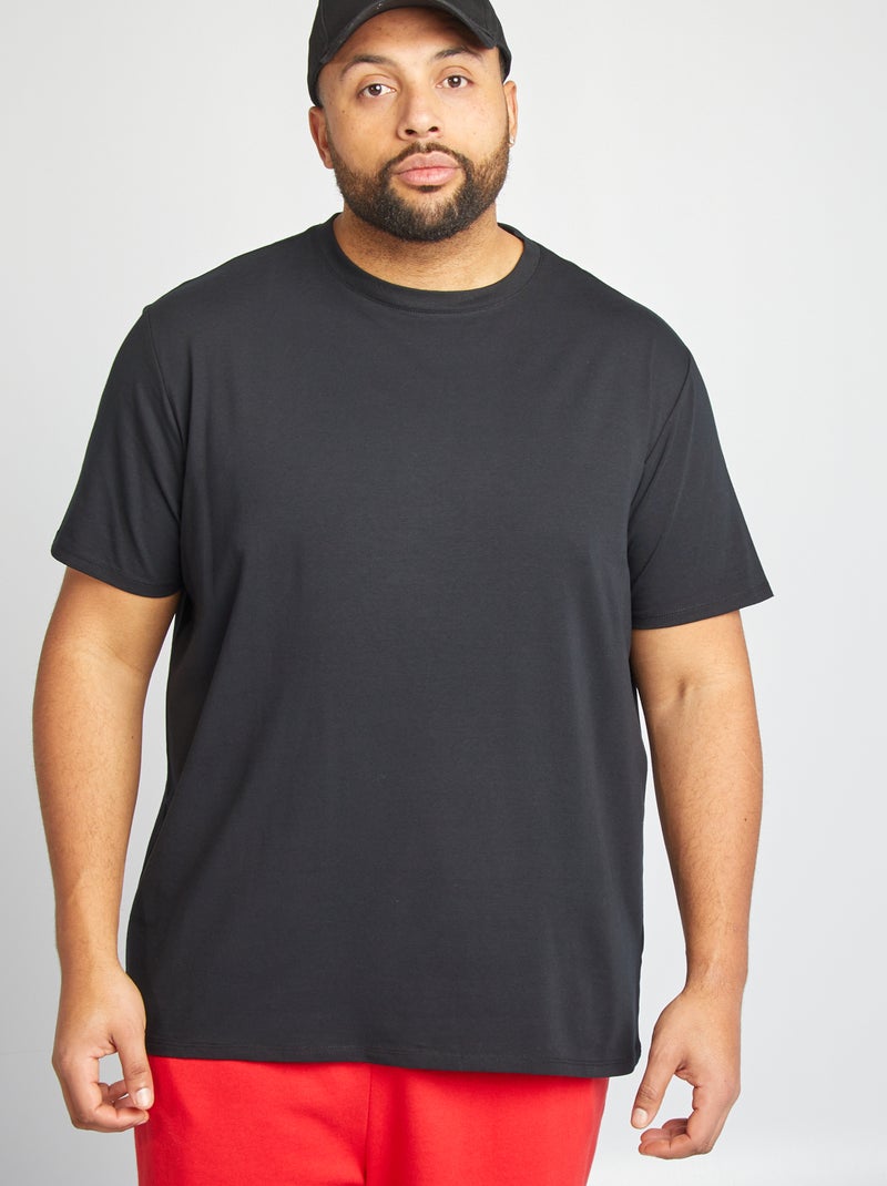 Effen T-shirt met korte mouw zwart - Kiabi