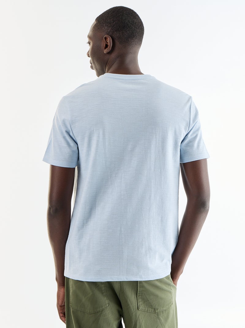 Effen T-shirt met korte mouwen Blauw - Kiabi