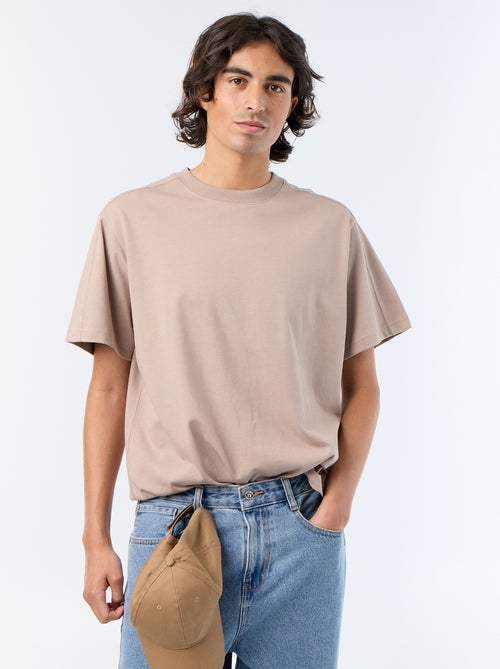 Effen T-shirt met korte mouwen, comfort fit/oversized - Kiabi
