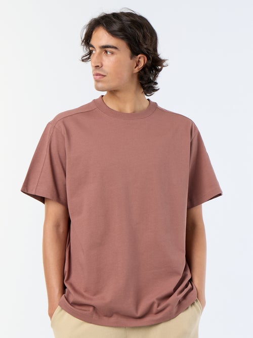 Effen T-shirt met korte mouwen, comfort fit/oversized - Kiabi