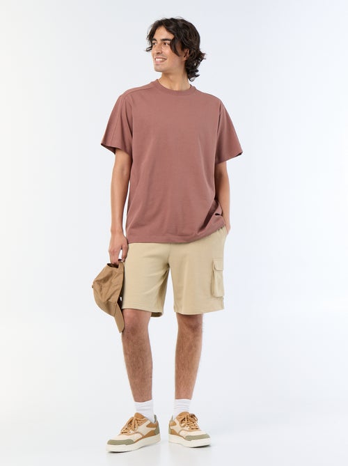 Effen T-shirt met korte mouwen, comfort fit/oversized - Kiabi