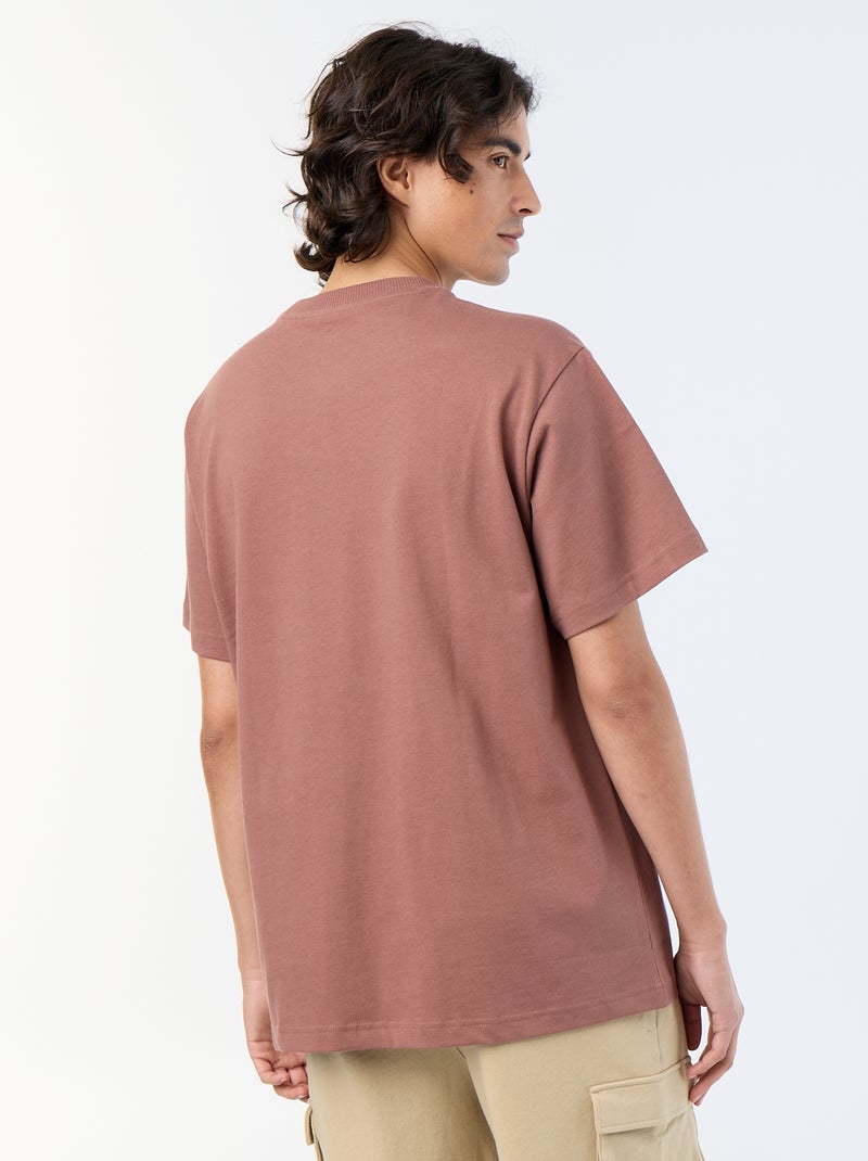 Effen T-shirt met korte mouwen, comfort fit/oversized Bruin - Kiabi