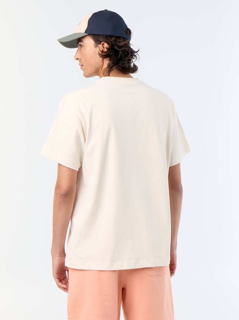 Effen T-shirt met korte mouwen, comfort fit/oversized Ecru - Kiabi