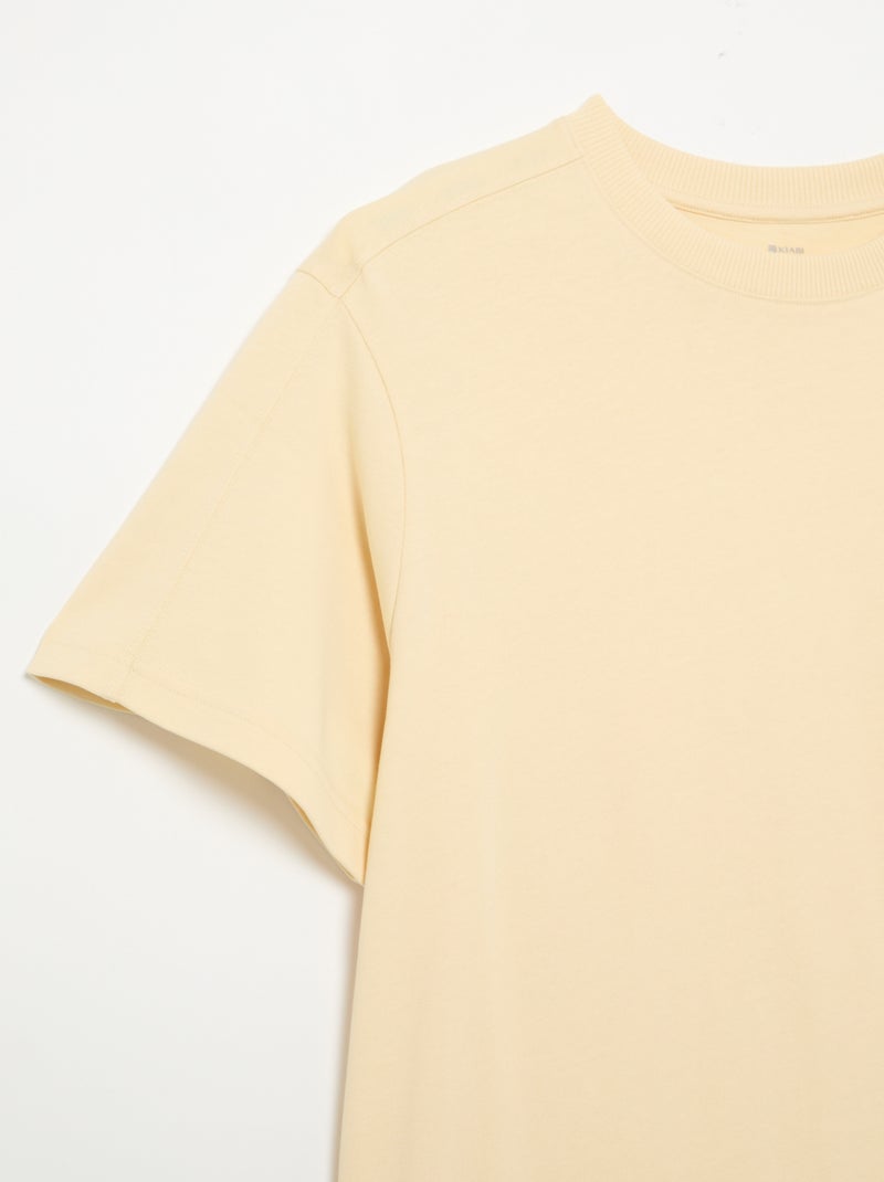 Effen T-shirt met korte mouwen, comfort fit/oversized Geel - Kiabi
