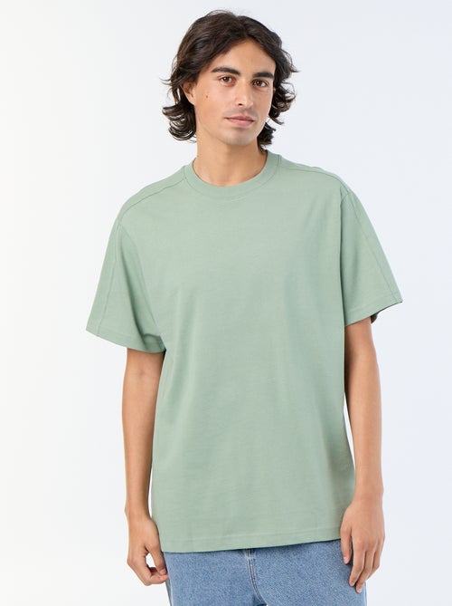 Effen T-shirt met korte mouwen, comfort fit/oversized - Kiabi