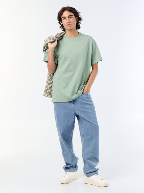 Effen T-shirt met korte mouwen, comfort fit/oversized - Kiabi