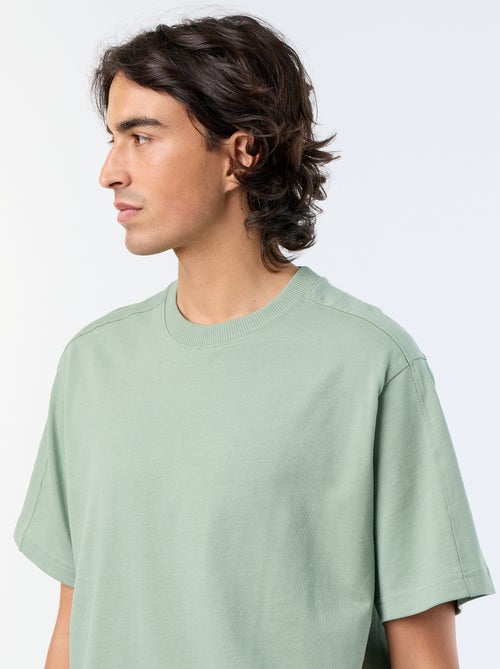 Effen T-shirt met korte mouwen, comfort fit/oversized - Kiabi