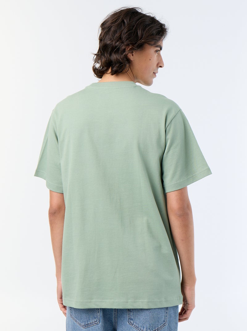 Effen T-shirt met korte mouwen, comfort fit/oversized Groen - Kiabi
