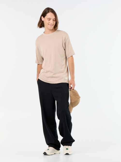 Effen T-shirt met korte mouwen en ronde hals - Kiabi