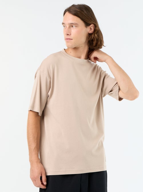 Effen T-shirt met korte mouwen en ronde hals - Kiabi