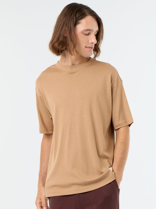 Effen T-shirt met korte mouwen en ronde hals - Kiabi