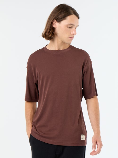 Effen T-shirt met korte mouwen en ronde hals - Kiabi