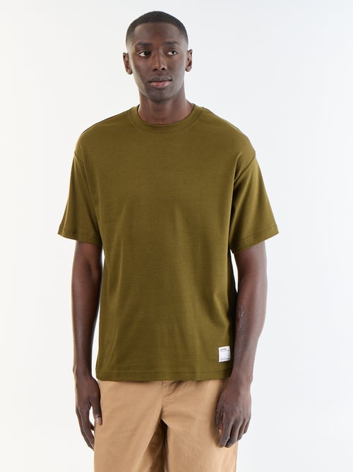 Effen T-shirt met korte mouwen en ronde hals - Kiabi